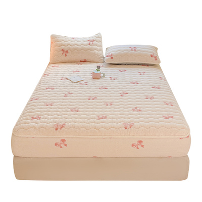 珊瑚绒床笠单件牛奶绒床罩