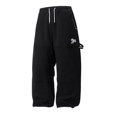 BLACUL拼接刺绣多袋卫裤