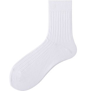 加肥加大码男袜100%纯棉白色中筒夏季薄款短筒大号秋冬厚运动袜子