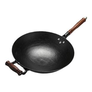 王源吉铁锅老式生铁家用电磁炉炒菜不粘锅具无涂层望江南铸铁炒锅