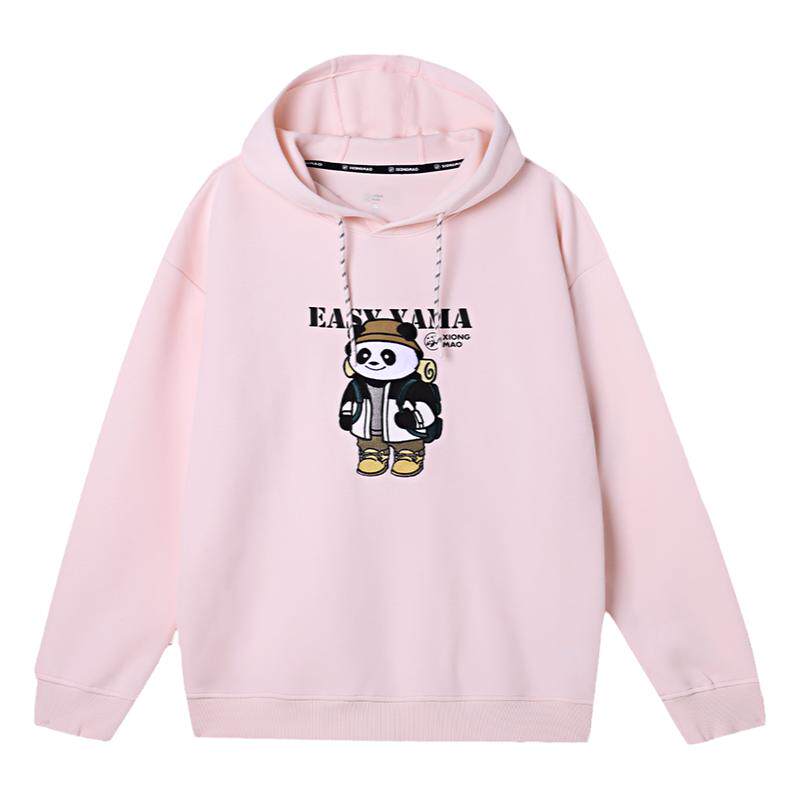 熊猫骆驼休闲连帽套头卫衣男女新款秋冬卡通刺绣宽松运动长袖上衣