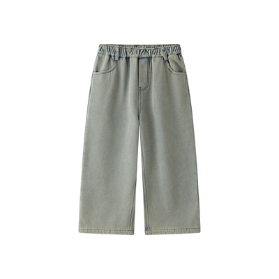 虾酱麻麻浅蓝加绒牛仔裤