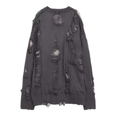 秋冬季慵懒风镂空设计针织衫