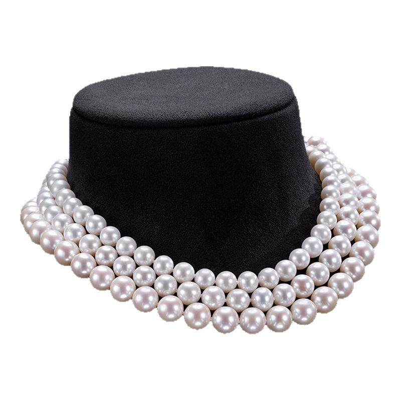 欧诗漫珠宝淡水珍珠项链妈妈款女圆形强光无核颈链S925银礼物倾心