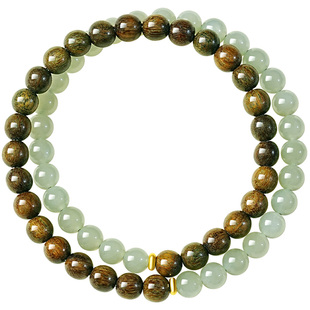 宫里上新绿檀木手串女天然和田玉手链绿檀双圈生日三八妇女节礼物