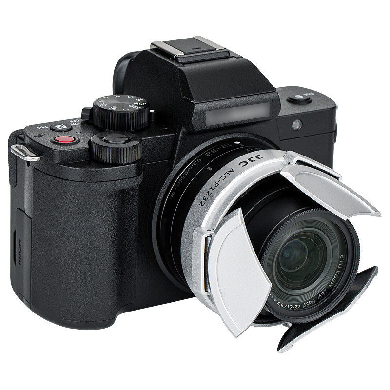 JJC适用松下12-32mm自动镜头盖LUMIX GF9 GX85 GF8 GF10 G100 G110相机饼干镜头保护罩 配件