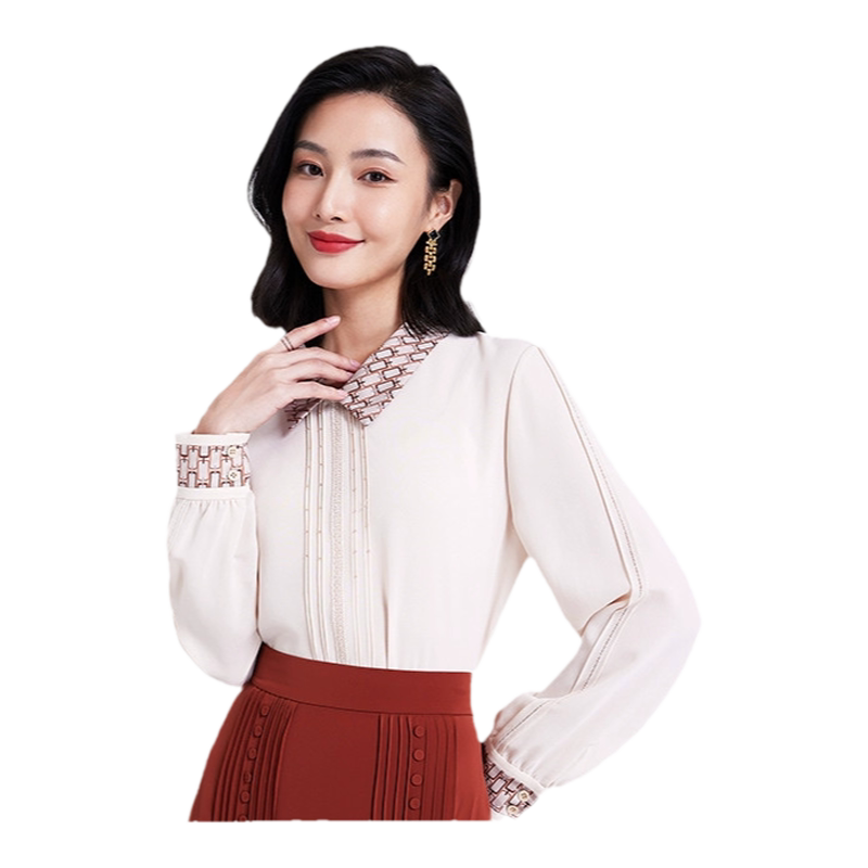 乔万尼2026衬衫上衣女设计感小众法式高端雪纺长袖气质EF3C902