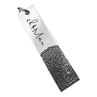 青树 原创定制925银签名指纹刻字项链男女款情侣项链锁骨链毛衣链