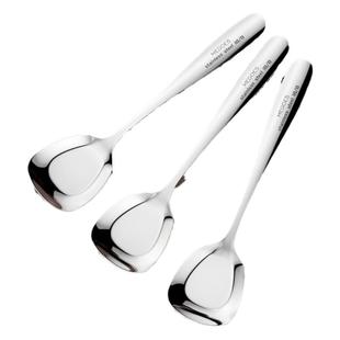 2支装~304不锈钢方头大平勺家用长柄饭菜勺加厚平底学生吃饭勺子