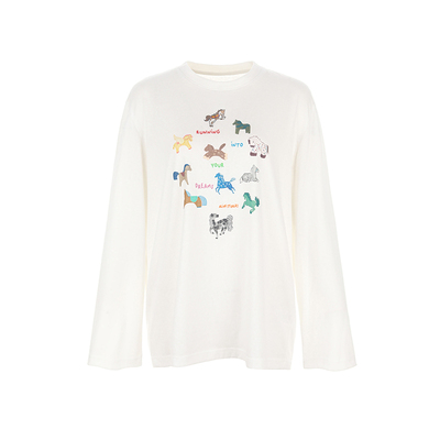 wanatry新年小马亲肤长袖T恤