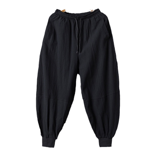 加绒加厚男休闲裤阔腿萝卜哈伦裤加肥加大码宽松男装胖子灯笼裤冬