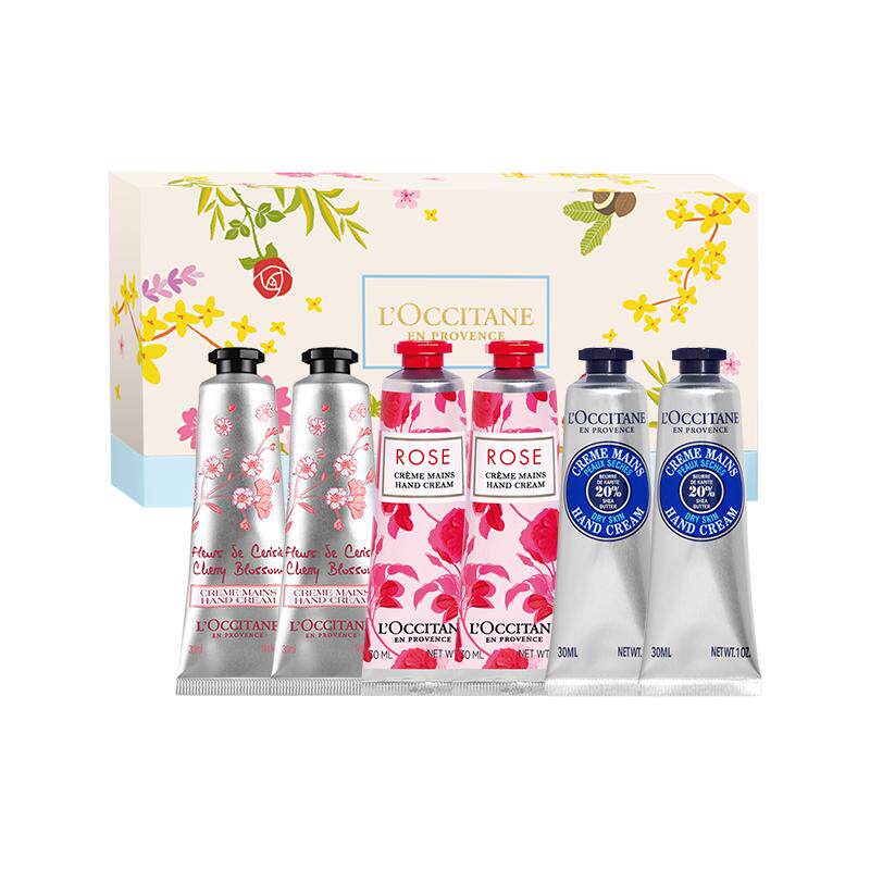 【自营】欧舒丹护手霜礼盒30ml*6玫瑰樱花乳木果滋养保湿放干裂