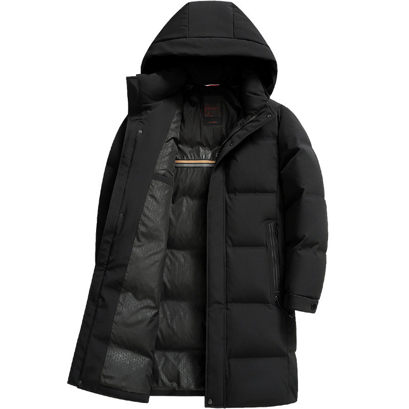 雪中飞长款羽绒服男士冬季外套商务休闲爸爸装连帽加厚保暖鸭绒袄