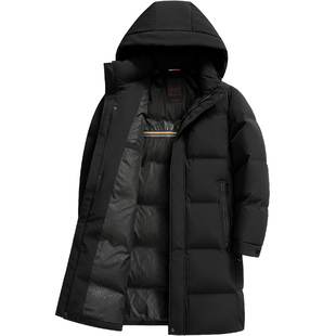 雪中飞长款羽绒服男士冬季外套商务休闲爸爸装连帽加厚保暖鸭绒袄