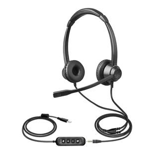 亿家通Y390话务员专用耳机笔记本办公头戴式耳机外呼客服降噪耳麦