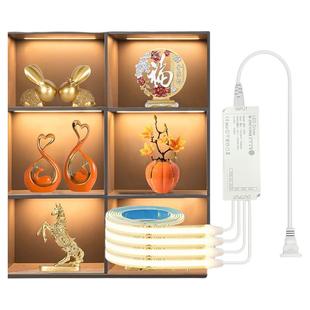 感应明装自粘酒柜灯带橱柜手办展示柜灯条led免开槽薄线条灯发光