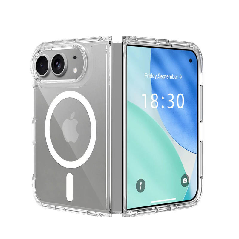 适用苹果18Fold折叠屏手机壳2026新款iPhone Duo保护套18Fold透明磁吸高级感Duo前后防摔Magsafe磁吸壳