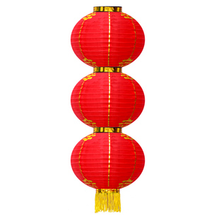 户外防水三四五连串绸布折叠跳舞福字红灯笼新年元旦装饰红灯笼串
