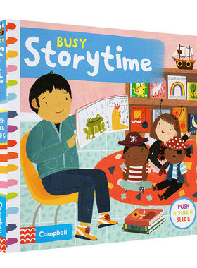 英文原版busy book系列Storytime忙碌的故事时间宝宝启蒙认知手指机关推拉书绘本好习惯养成Fire Station/zoo/supermarket机场Park