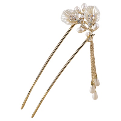 【蝶贝花语】新中式珍珠流苏发簪