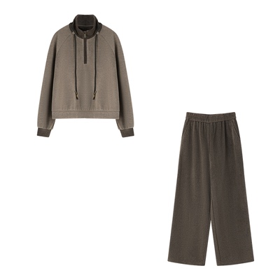 XWI/欣未条纹披肩衬衫套装女