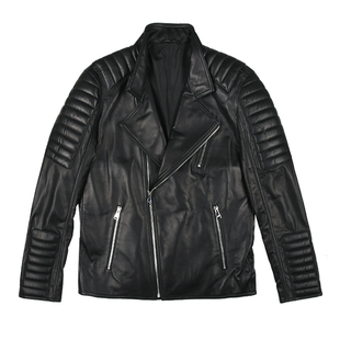 雷迪波尔男装真皮皮衣春秋新款绵羊皮潮流短款机车皮夹克外套