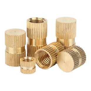 滚花铜花母螺丝帽注塑坚镶嵌预埋件螺帽铜螺母大全M1M2M3M4M5M6M8