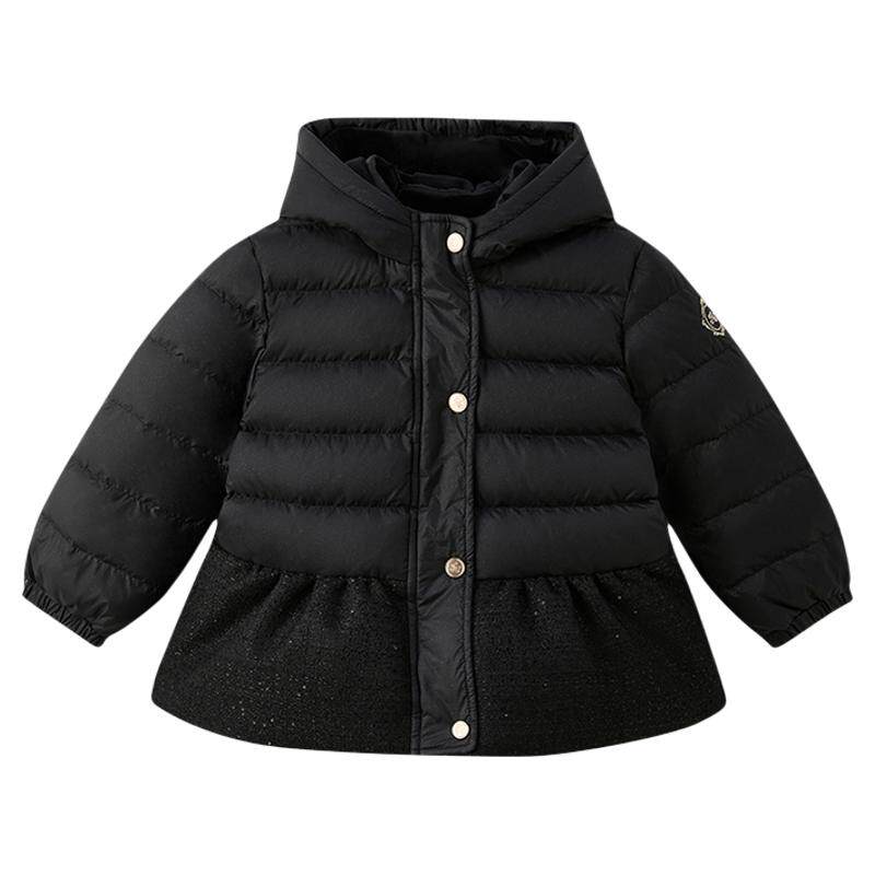 tartineetchocolat法国巧克力童装冬季女童鹅绒连帽羽绒服