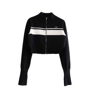 VCR STUDIO 秋季保暖针织开衫美式辣妹休闲短款设计感显瘦上衣女