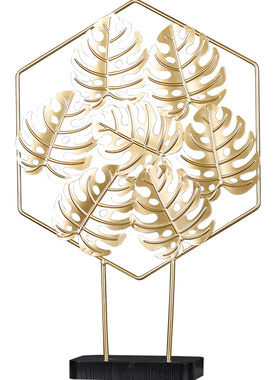 轻奢风龟背叶房间布置酒柜装饰品