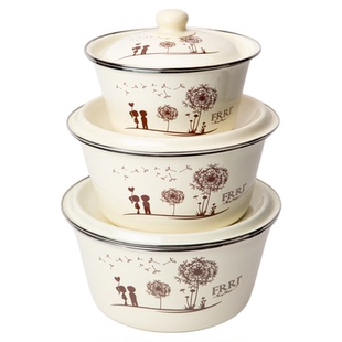 发面和面专用盆碗家用带盖搪瓷猪油罐食品级加厚厨房备菜老式油碗