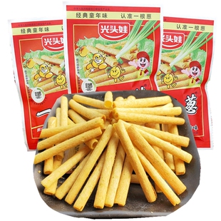 光头娃一根葱零食小吃8090后怀旧休闲食品休闲办公香葱味膨化薯条
