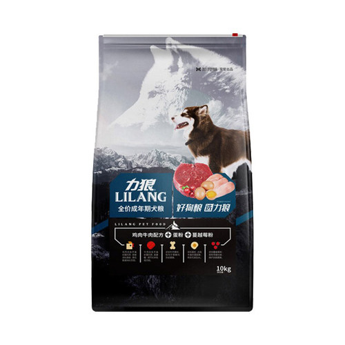 力狼狗粮10kg成犬粮20斤幼犬粮 美金毛泰迪德牧边牧通用型中小型