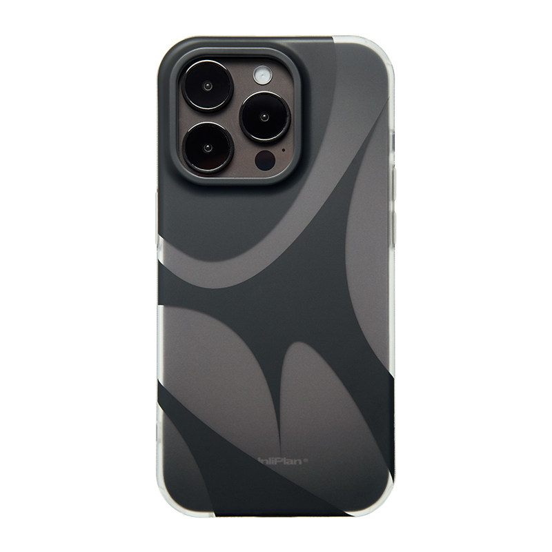 Unliplan原创设计灰黑色双层情侣款手机壳适用苹果17/16iphone15promax新款小众不撞款高级感韩系in