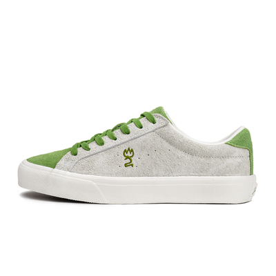 当季新款长绒麂皮小绿灰板鞋