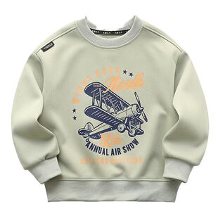 男童圆领衫卫衣春装2026新款儿童印花帅气打底衫长袖男孩运动上衣