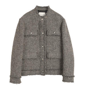 洛边 约克郡荒原 原创设计款复古小香风粗花呢外套宽松毛呢上衣新