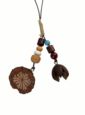 民族风项链原创橡果中药干果毛衣链首饰森系植物长款男女手工编织