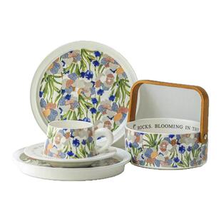 悦檬食器Garden鸢尾餐具套装家用饭碗盘子果篮面碗咖啡杯乔迁礼物