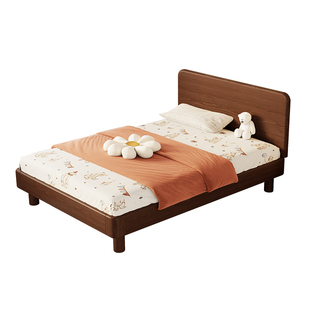 橡木实木儿童床蒙氏地台床青少年带床头单人床男孩女孩家用小床