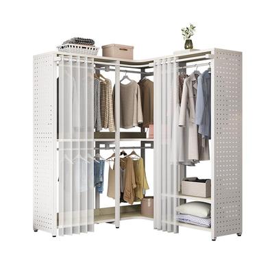 金属多功能洞洞板带防尘帘衣帽架