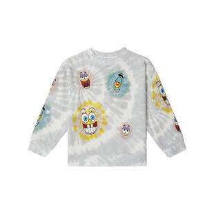 [低至4.5折]儿童 Stella McCartney童装灰色海绵宝宝图案扎染卫衣