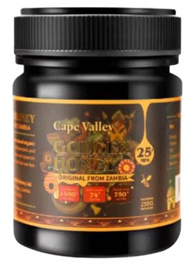 开普山谷赞比亚蜂蜜纯正天然百年花果树野生睦朋得黄晶蜜MPA25+
