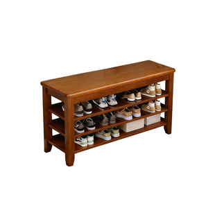 实木换鞋凳入户门口家用一体免安装多层收纳鞋架轻奢简约不占空间