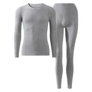 有内男士保暖内衣纯棉A类棉绒感加厚防寒打底秋衣裤秋冬新款套装