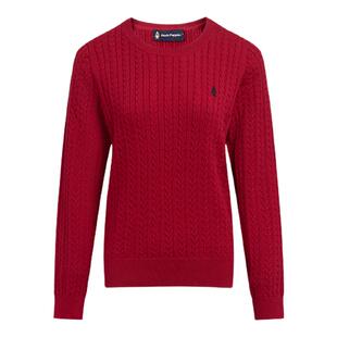 【新年马上旺】暇步士秋冬女装绞花针织衫节日红色休闲气质毛衣女