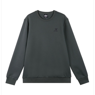 特步加绒保暖卫衣男款2026冬季新款加厚上衣圆领大码长袖运动服男