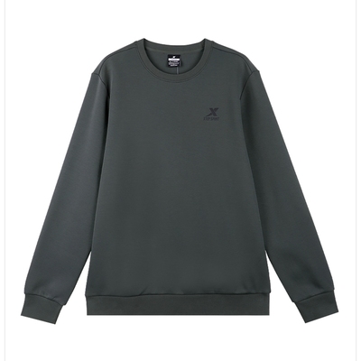 特步加绒保暖卫衣男款2025冬季新款加厚上衣圆领大码长袖运动服男