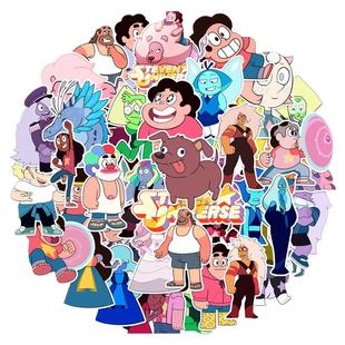 50张宇宙小子贴纸Steven Universe吉他笔记本行李箱手机壳文具滑板吉他笔记本日记本装饰防水diy涂鸦贴纸