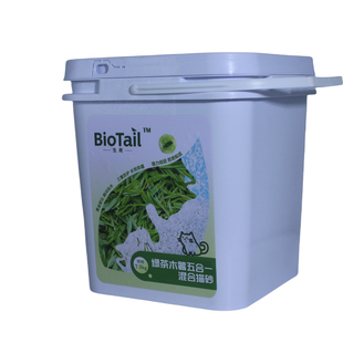 生尾猫砂茶香木薯豆腐膨润土混合猫砂15斤桶装除臭抑菌不粘底吸水